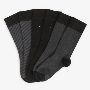 Bolero - Bolero 6'lı Premium Siyah Erkek Bambu Soket Çorap - E70 (1)