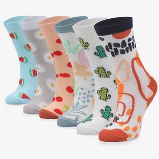 Bolero - Bolero Kadın Eğlenceli 6'lı Renkli Çorap - E73 (1)