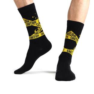 Bolero - Colorcool Erkek Siyah Spor Çorap Caution - E82 (1)
